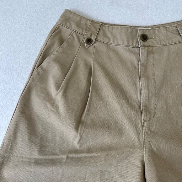 Gap Womens Pleated Iconic Wide Leg Khaki Cropped Pant Size 10P NWT Preppy Safari - Picture 4 of 14